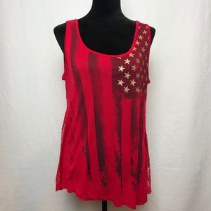 American Flag Tank Top with Full Lace Back